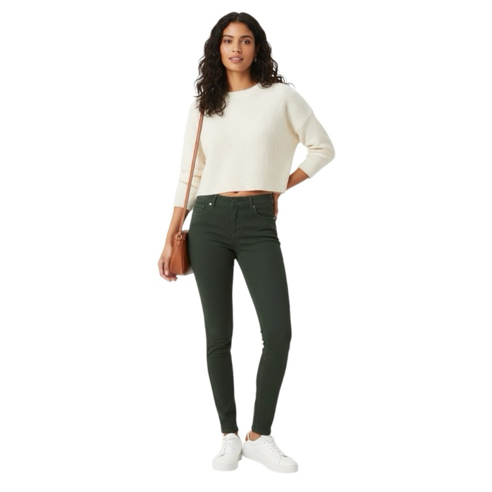 Kut From The Kloth Mia Toothpick Ankle Skinny Green Jeans EUC 2